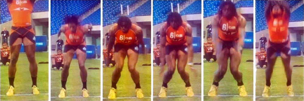 Young athlete training for speed